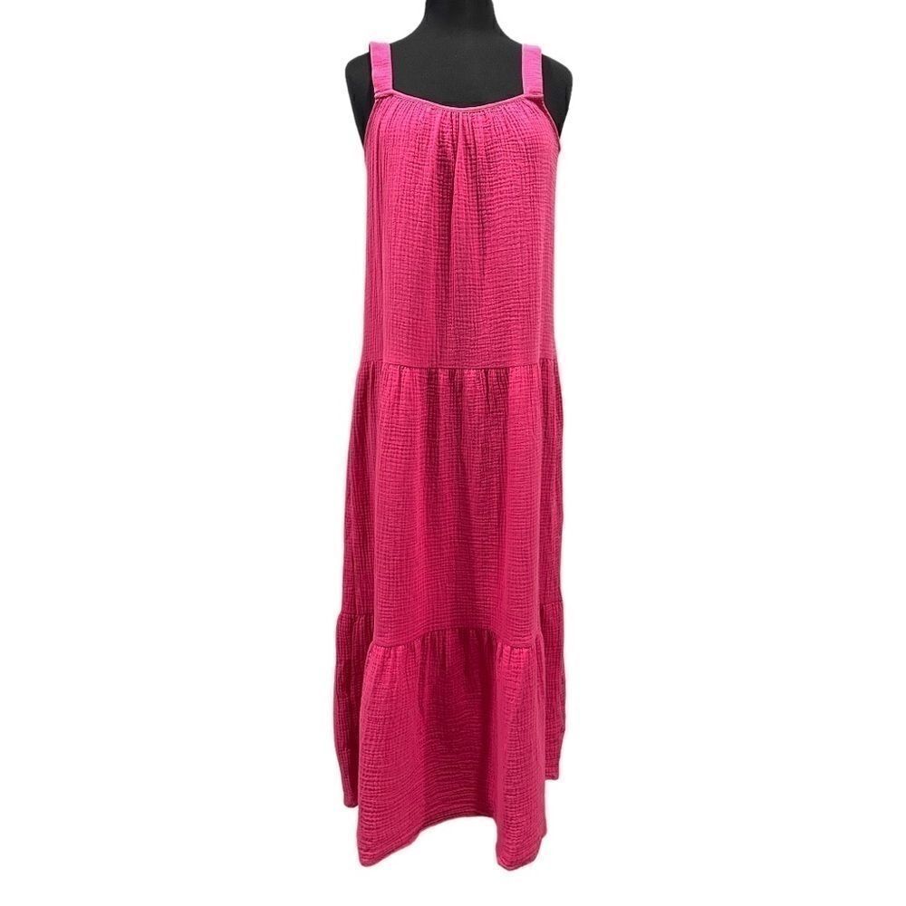 BB Dakota by Steve Madden Arianna Tiered Maxi Dress Raspberry Sz S - Picture 1 of 15